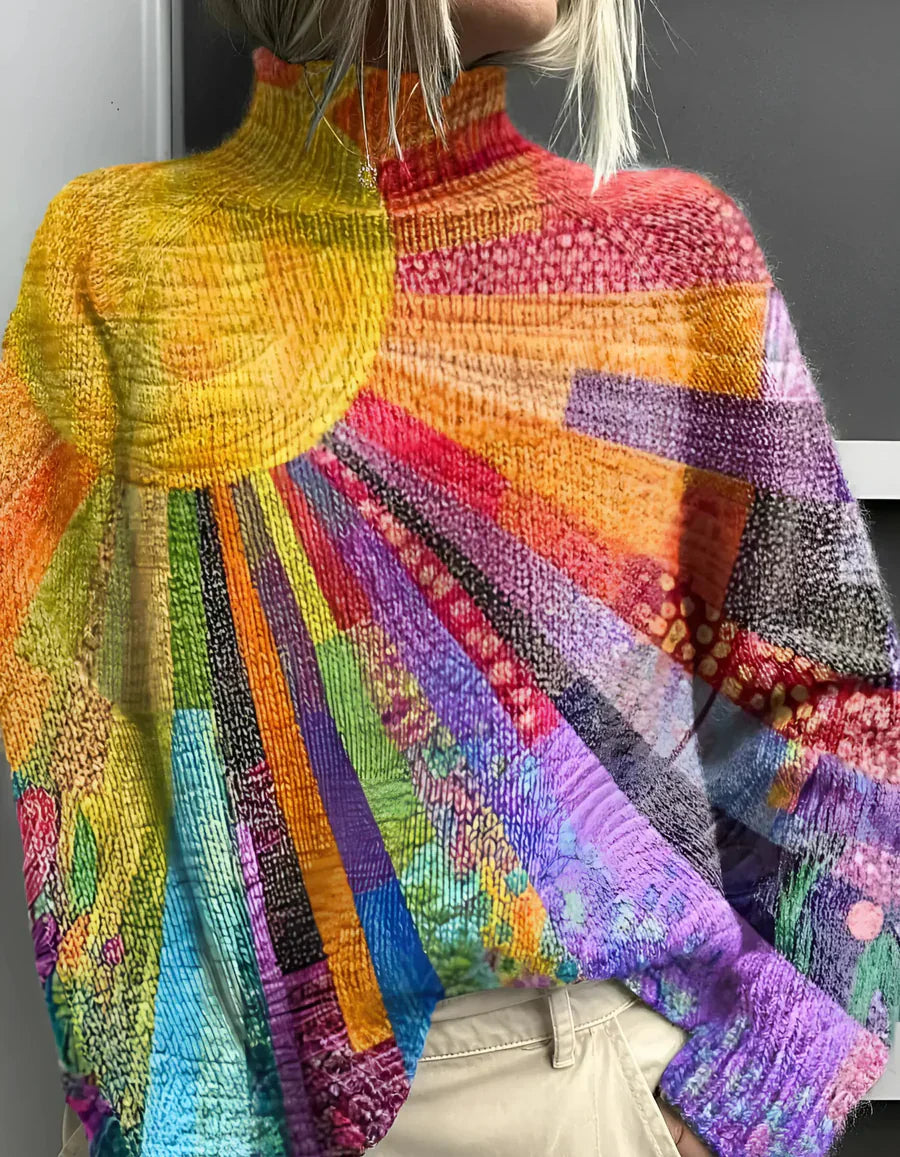 Truus – Fröhlicher Farbenfroher Rollkragenpullover