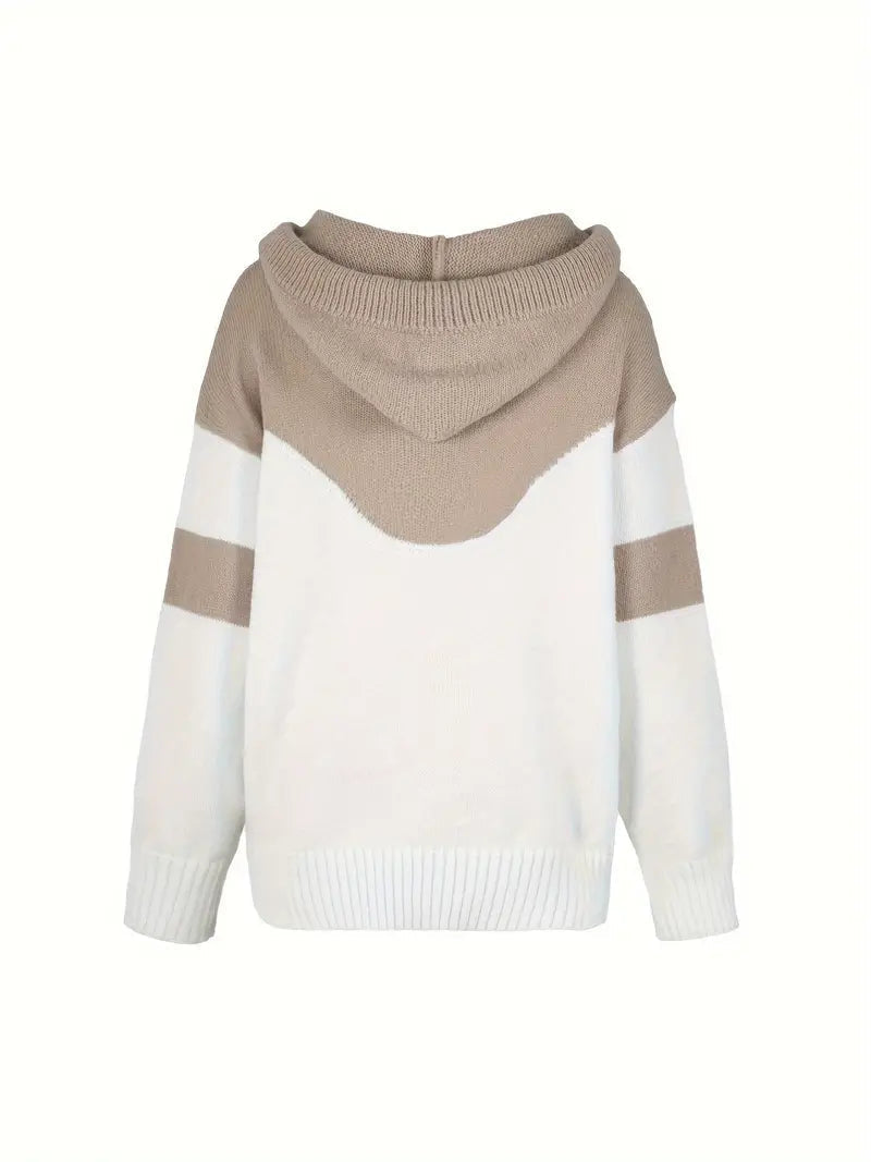 Letitia - Farbblock Kordelzug Kapuzenpulli