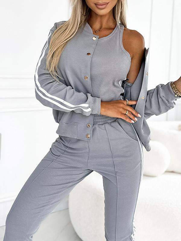 Kendra - Rundhalsausschnitt Jacke und Hose 3 Stück Set