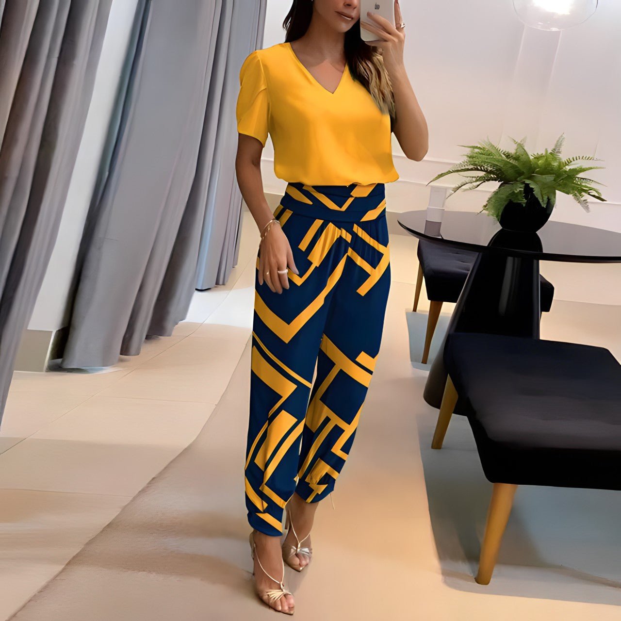 Vianey - Trendiges Satz Mit Bluse Und Hose