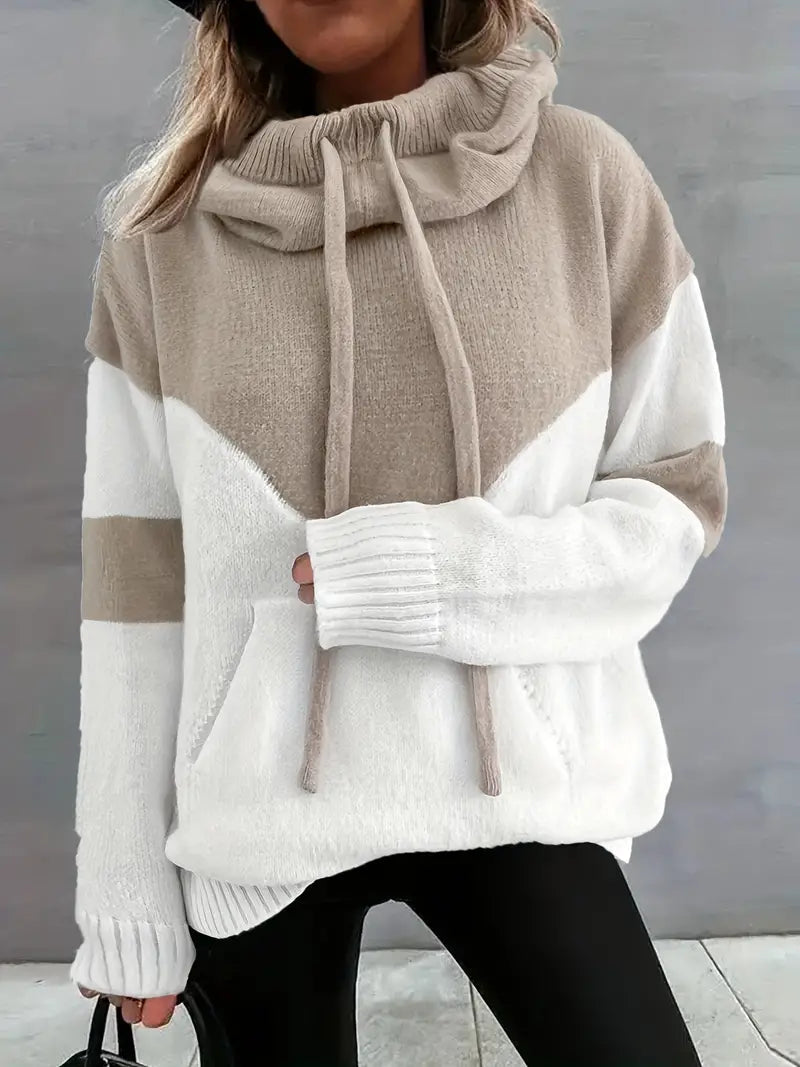 Letitia - Farbblock Kordelzug Kapuzenpulli