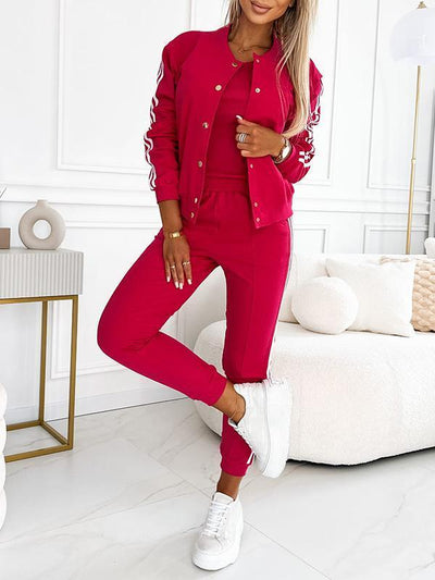Kendra - Rundhalsausschnitt Jacke und Hose 3 Stück Set