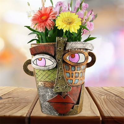 ArteVase - Handgefertigter Abstrakter Blumentopf Mit Schönem Gesicht