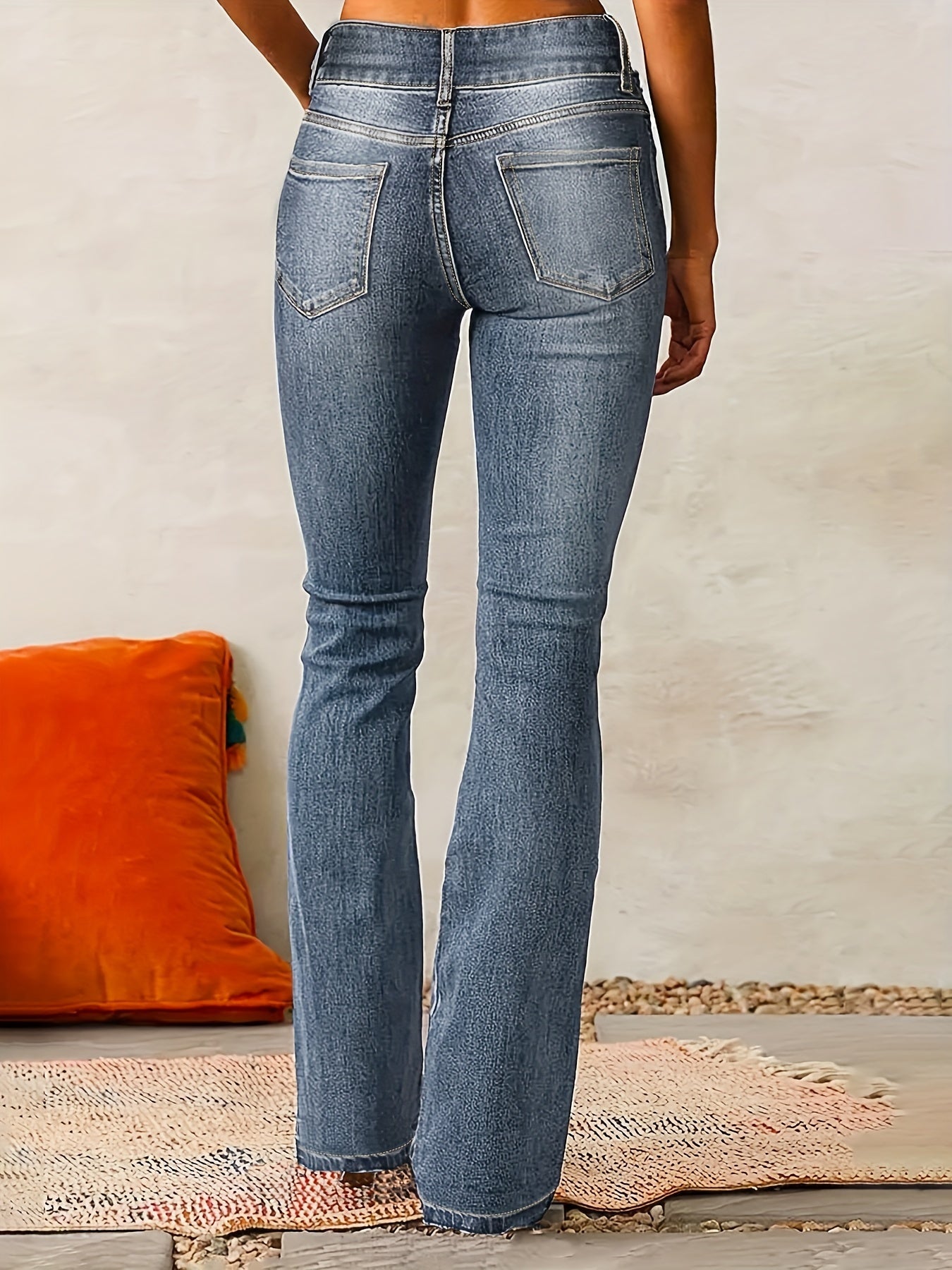 Nirvana – Schlaghose aus Jeansstoff mit Knopfleiste Vorne