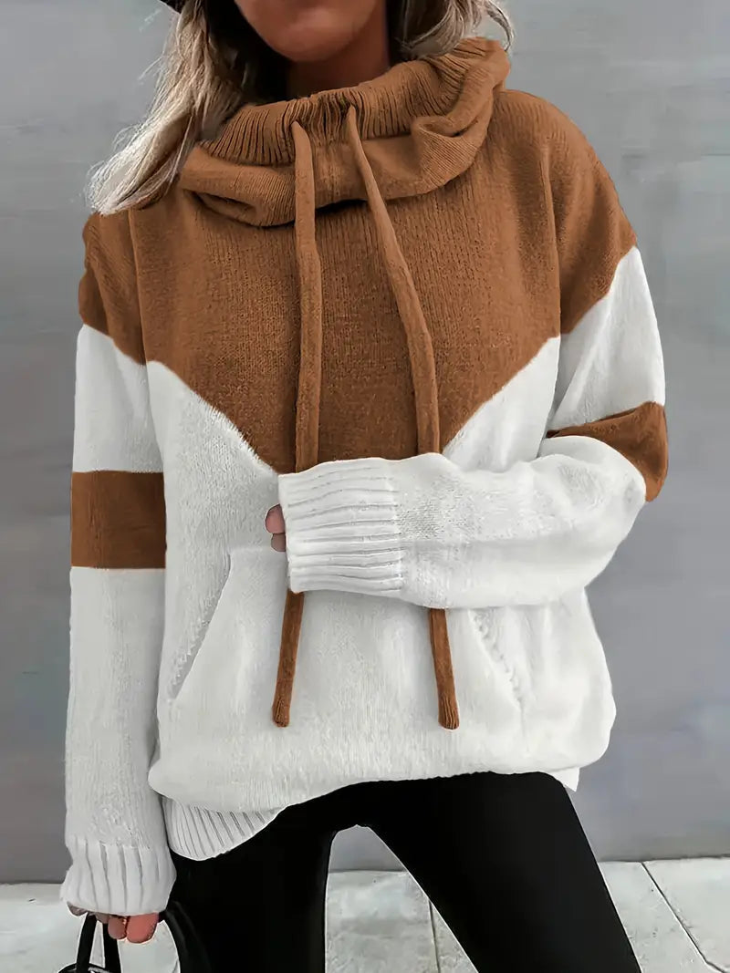 Letitia - Farbblock Kordelzug Kapuzenpulli