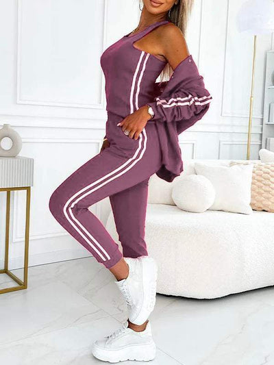 Kendra - Rundhalsausschnitt Jacke und Hose 3 Stück Set