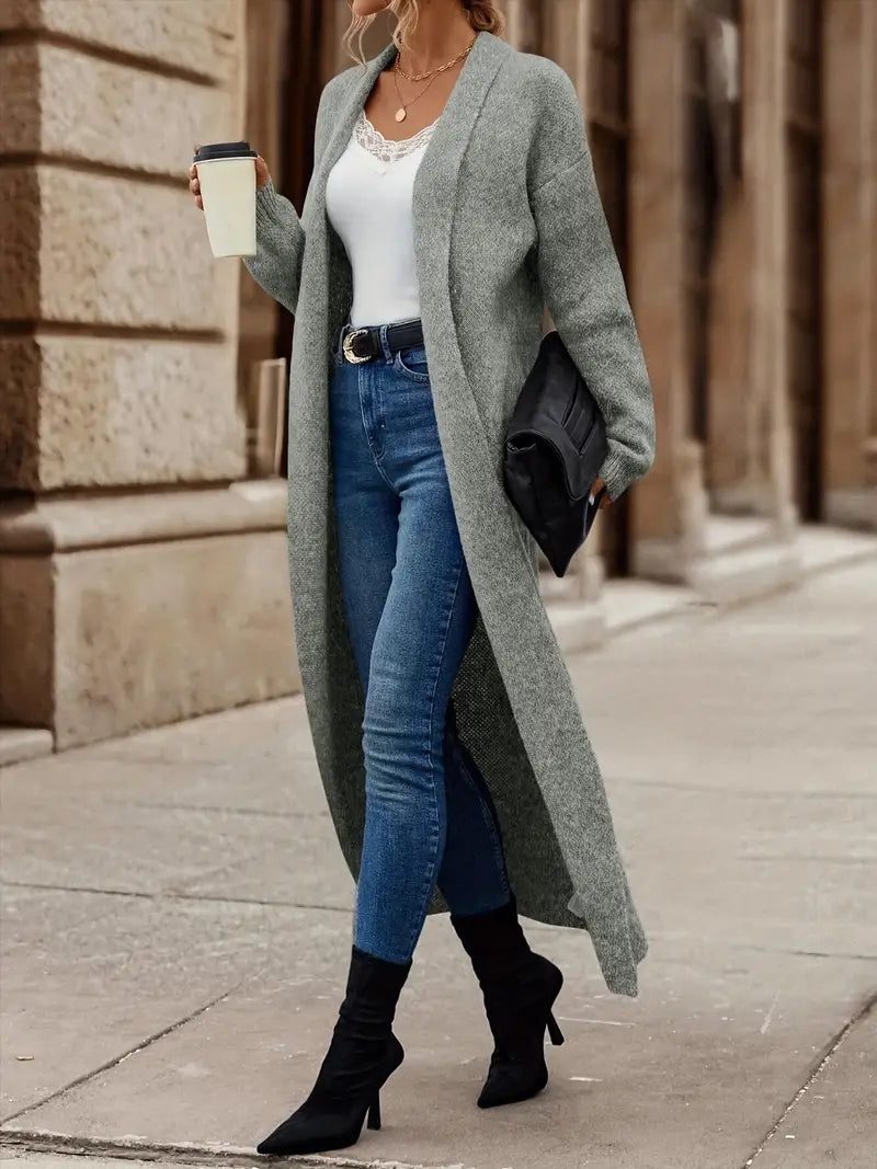 Loretta - Stilvolle langärmelige Wollstrickjacke