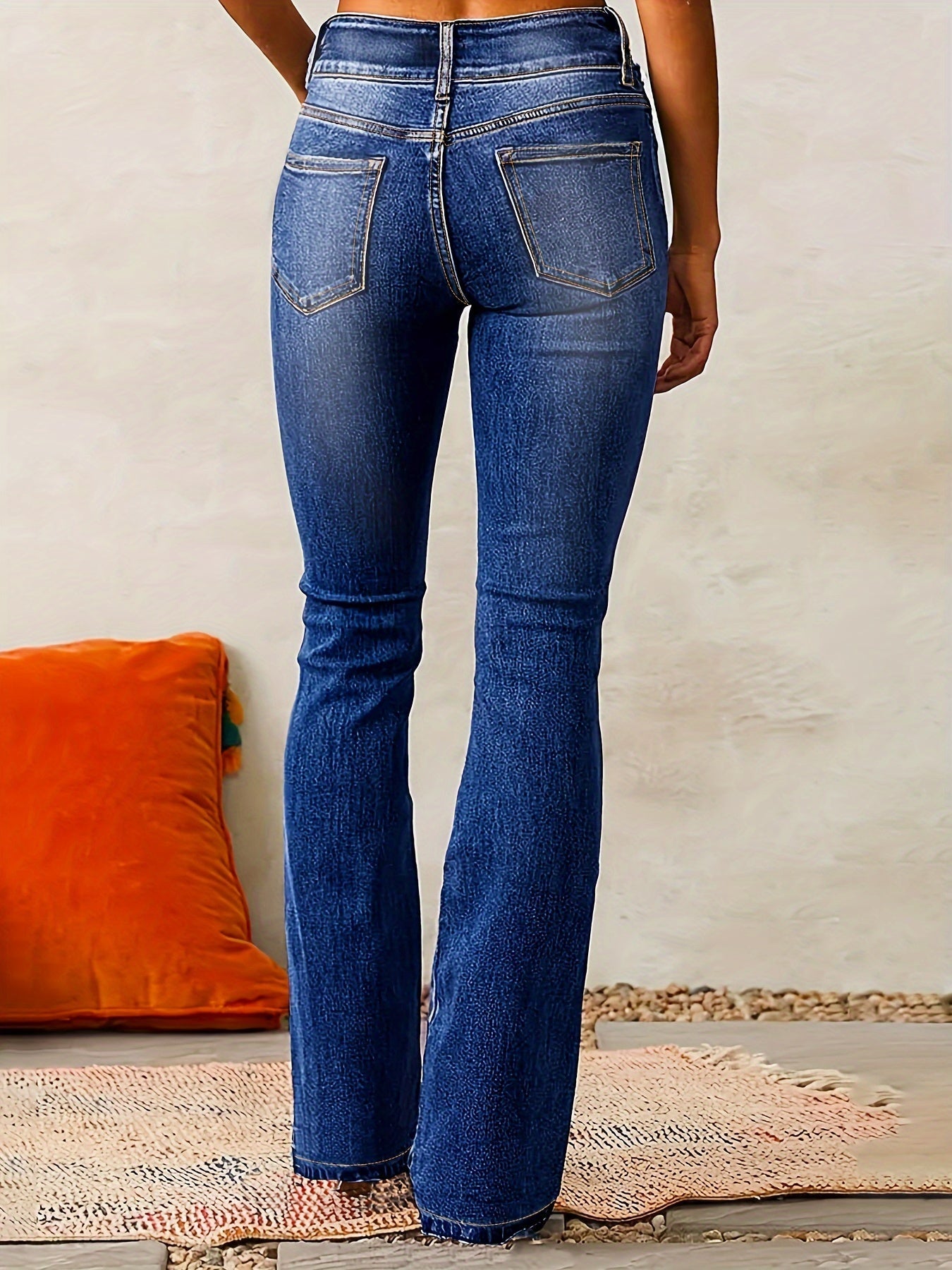 Nirvana – Schlaghose aus Jeansstoff mit Knopfleiste Vorne