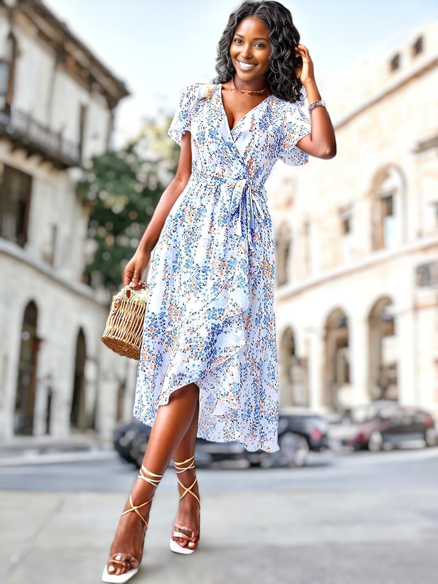 Kaly - Kleid mit böhmischem Blumendruck
