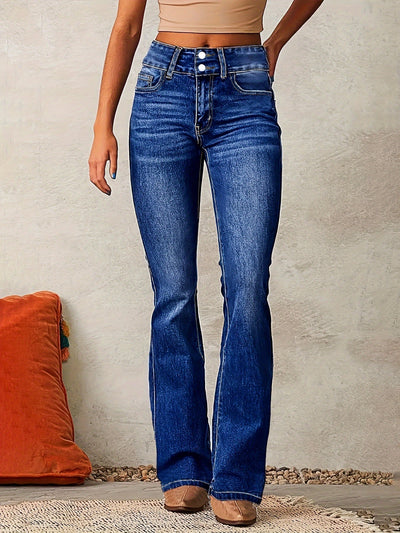 Nirvana – Schlaghose aus Jeansstoff mit Knopfleiste Vorne