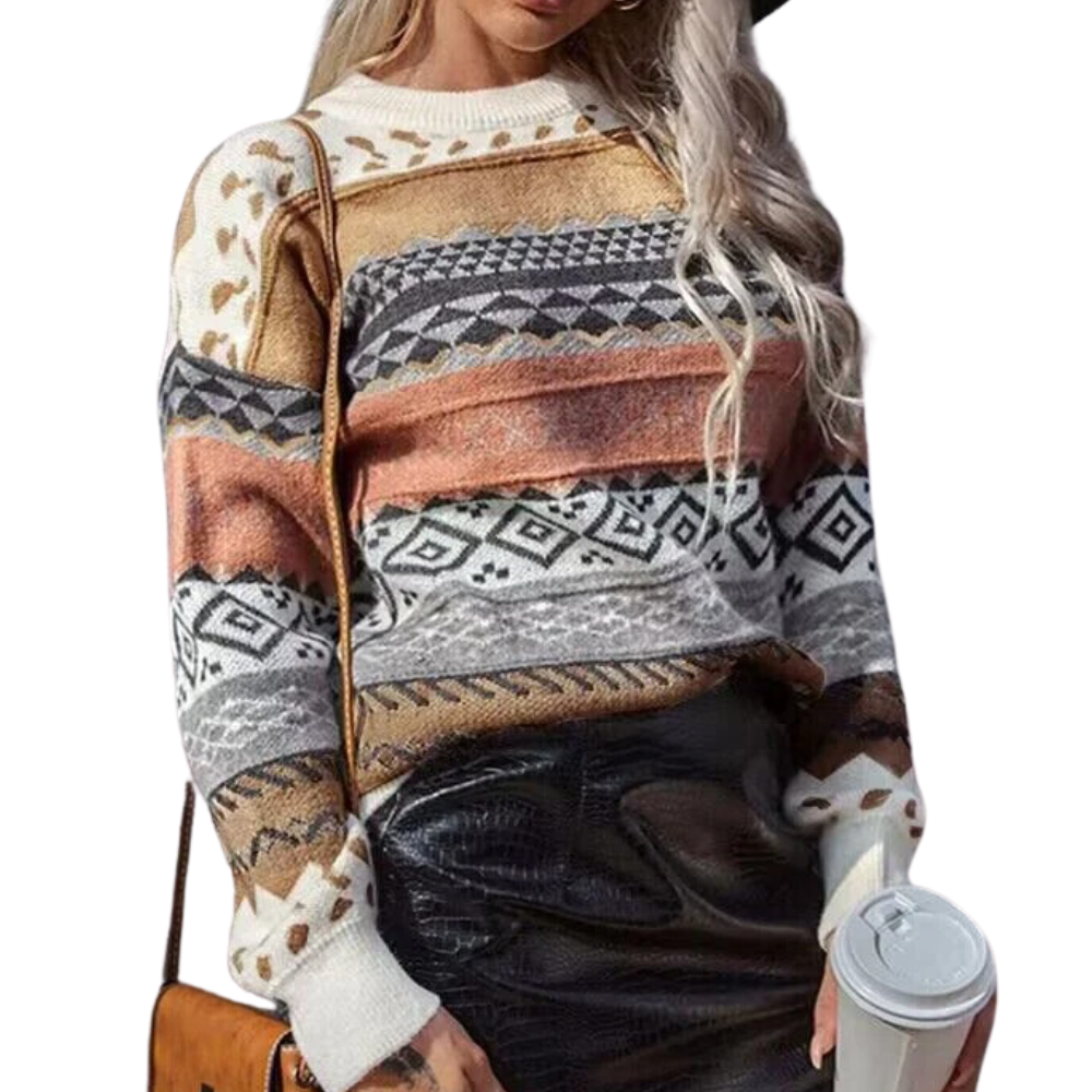 Gestreifter Damenpullover im Retro-Look - zeitlose Eleganz für Ihre Garderobe