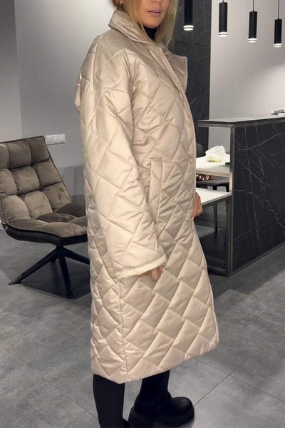Daisy - Lässiger, Mittellanger Baumwollmantel Mit Revers