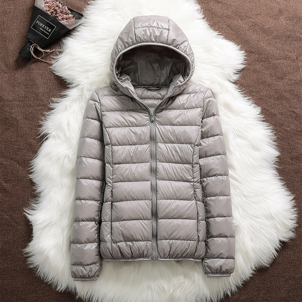 Manuela - Wasserdichte Jacke Mit Weißen Entenfedern