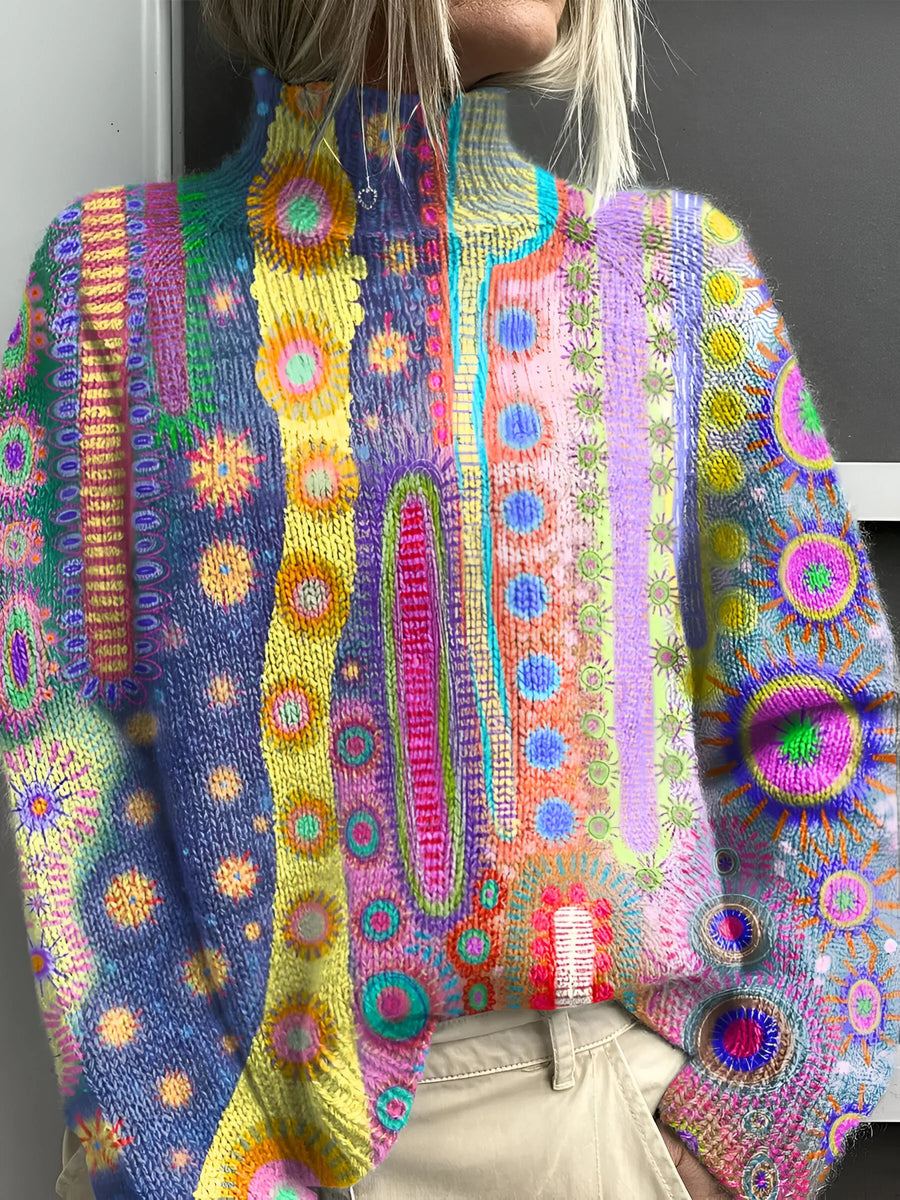 Marissa – Bunter Strick Rollkragenpullover