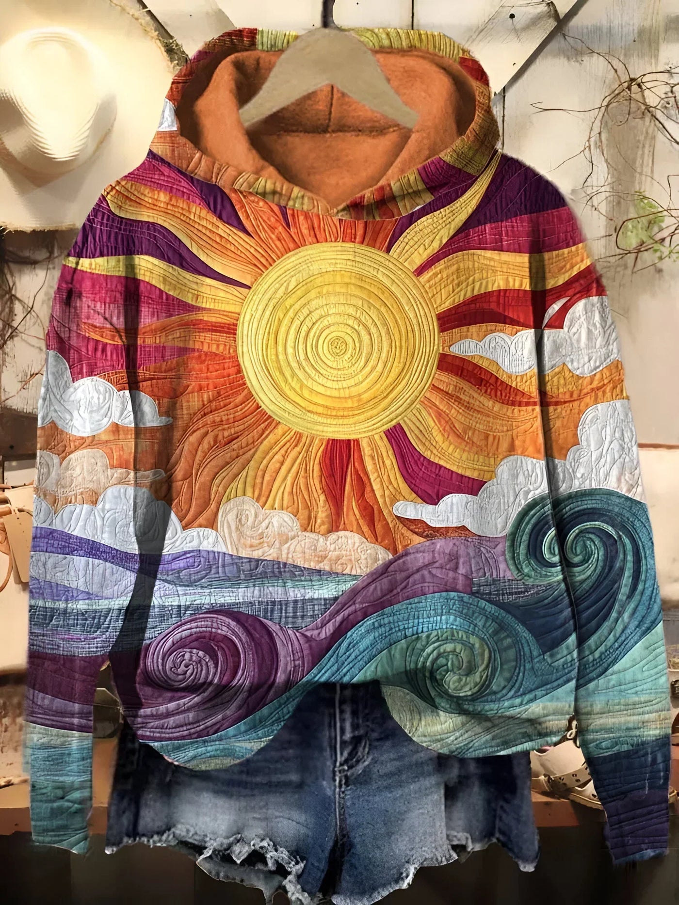 Sofie - Vintage Sunburst Kapuzenpullover