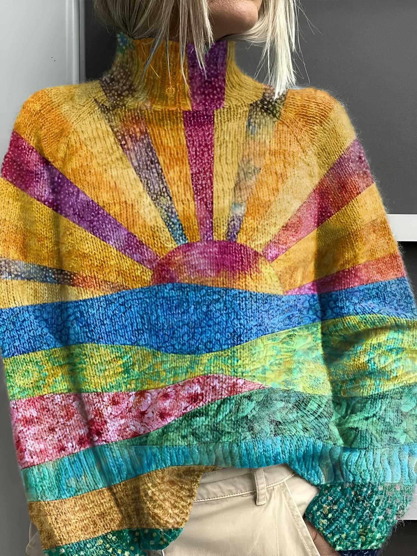 Noortje - Fröhlich bunter Rollkragenpullover