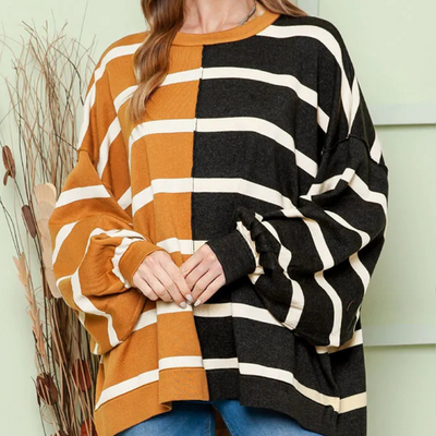 Victoria - Stylischer gestreifter Freizeitpullover für Frauen