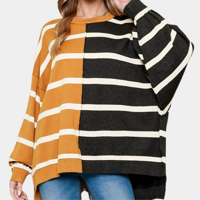 Victoria - Stylischer gestreifter Freizeitpullover für Frauen