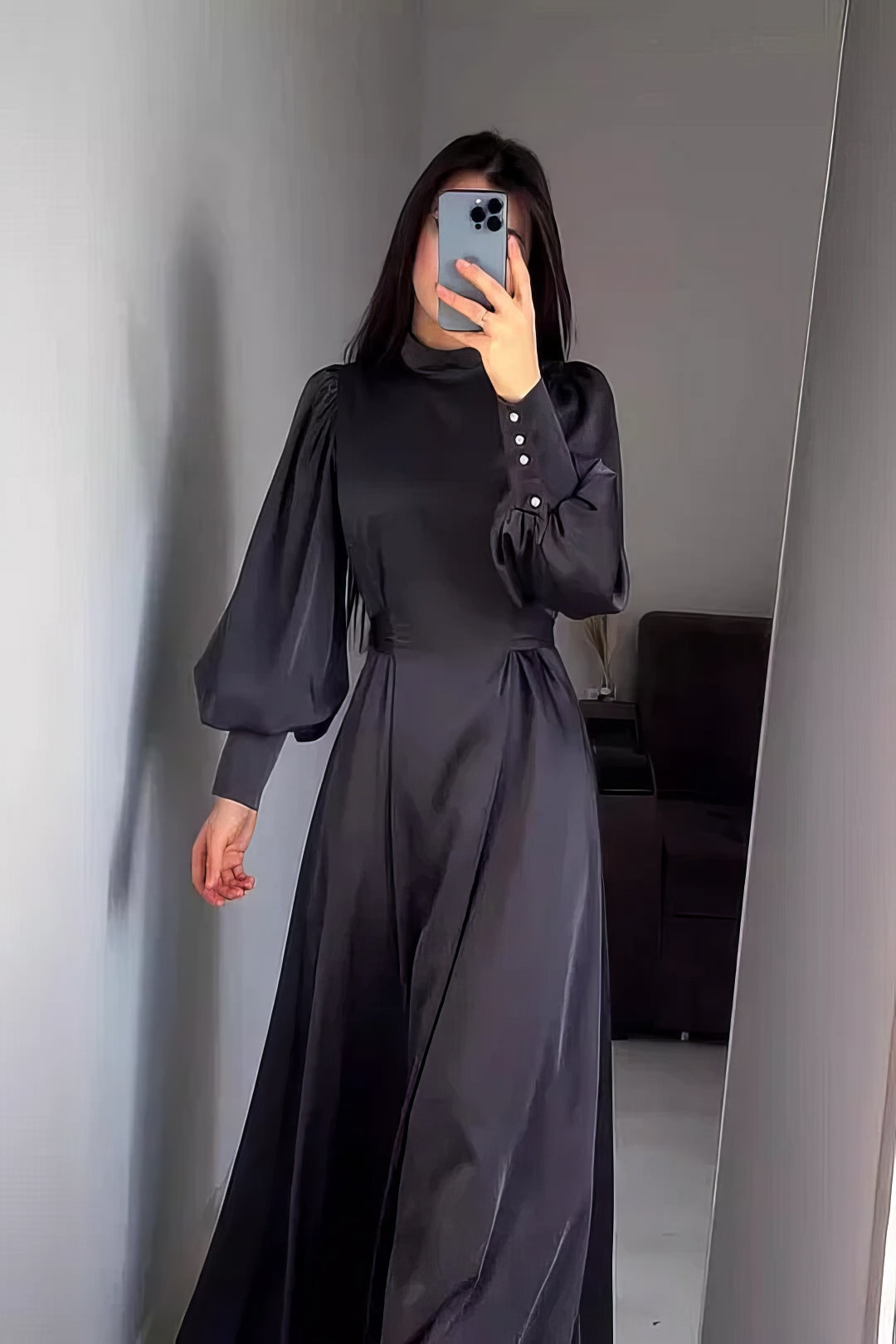 Neryn – Vintage Langen Ärmeln Kleid